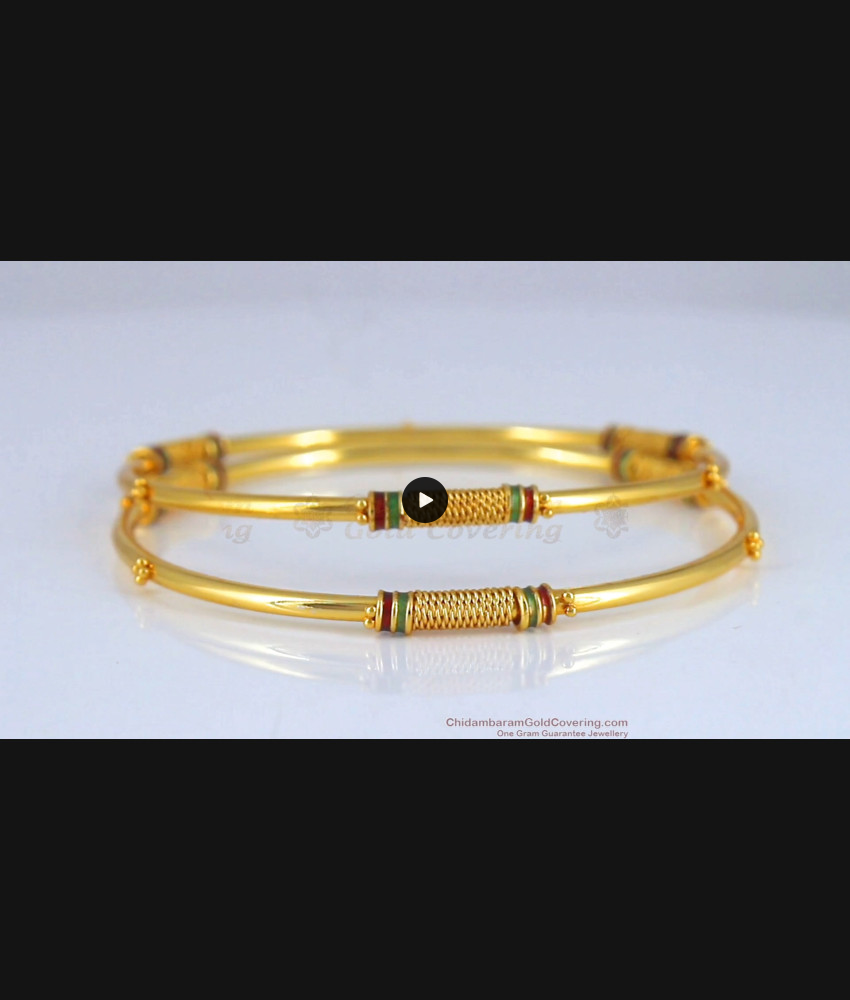 BR1918-2.10 Size Latest Spiral Gold Bangles Meenakari Design BR1918-2.10 Size Latest Spiral Gold Bangles Meenakari Design