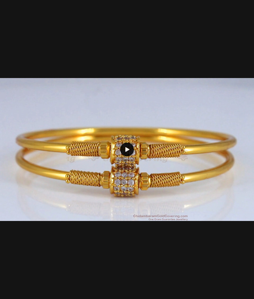 BR1919-2.4 Size Glittering White Stone Gold Bangles Shop Now Online BR1919-2.4 Size Glittering White Stone Gold Bangles Shop Now Online