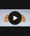 BR1942-2.4 Size Heavy Gold Plated Bangles With Ruby White Stone