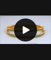 BR1969-2.6 Emerald Stone Gold Plated Bangle Collections For Function BR1969-2.6 Emerald Stone Gold Plated Bangle Collections For Function