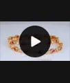 BR1973-2.8 Size One Gram Gold Bangle Stunning Ruby White Stone Design BR1973-2.8 Size One Gram Gold Bangle Stunning Ruby White Stone Design