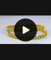 BR1975-2.8 Gorgeous Full Emerald Stone Gold Bangles Bridal Wear BR1975-2.8 Gorgeous Full Emerald Stone Gold Bangles Bridal Wear