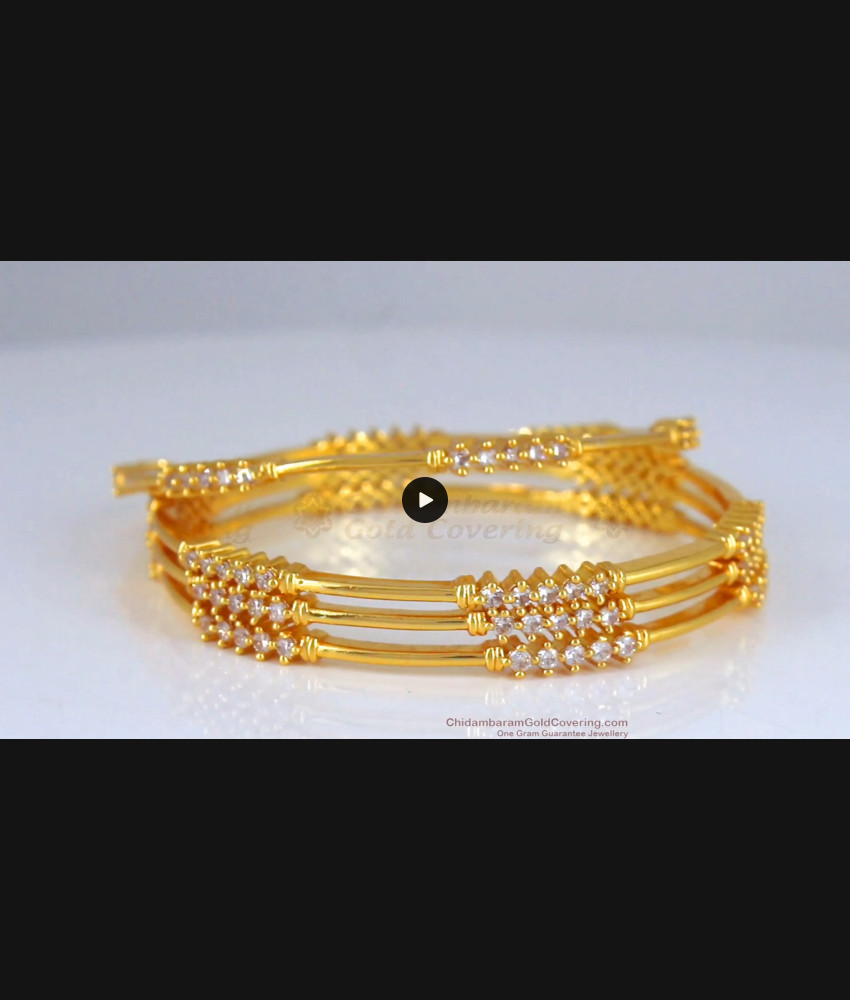 BR1976-2.4 Set of Four Diamond Collections White Stone Bangles For Party Wear BR1976-2.4 Set of Four Diamond Collections White Stone Bangles For Party Wear