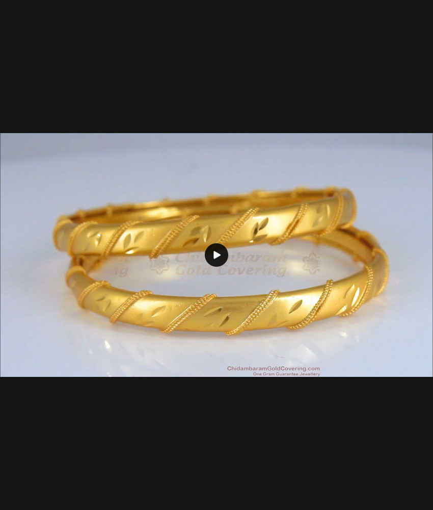 BR1987-2.6 Size Real Gold Look Bangles Plain Forming Pattern BR1987-2.6 Size Real Gold Look Bangles Plain Forming Pattern