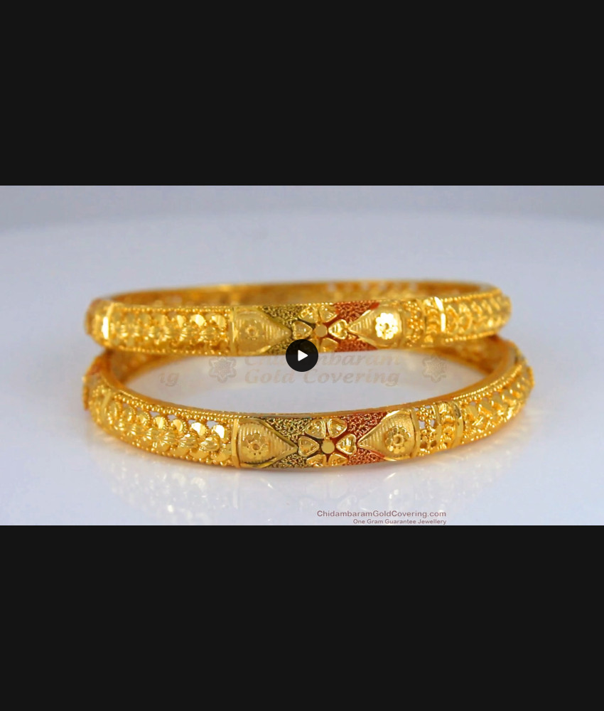 BR1989-2.10 Size Real Gold Meenakari Pattern Forming Bangle Bridal Wear BR1989-2.10 Size Real Gold Meenakari Pattern Forming Bangle Bridal Wear