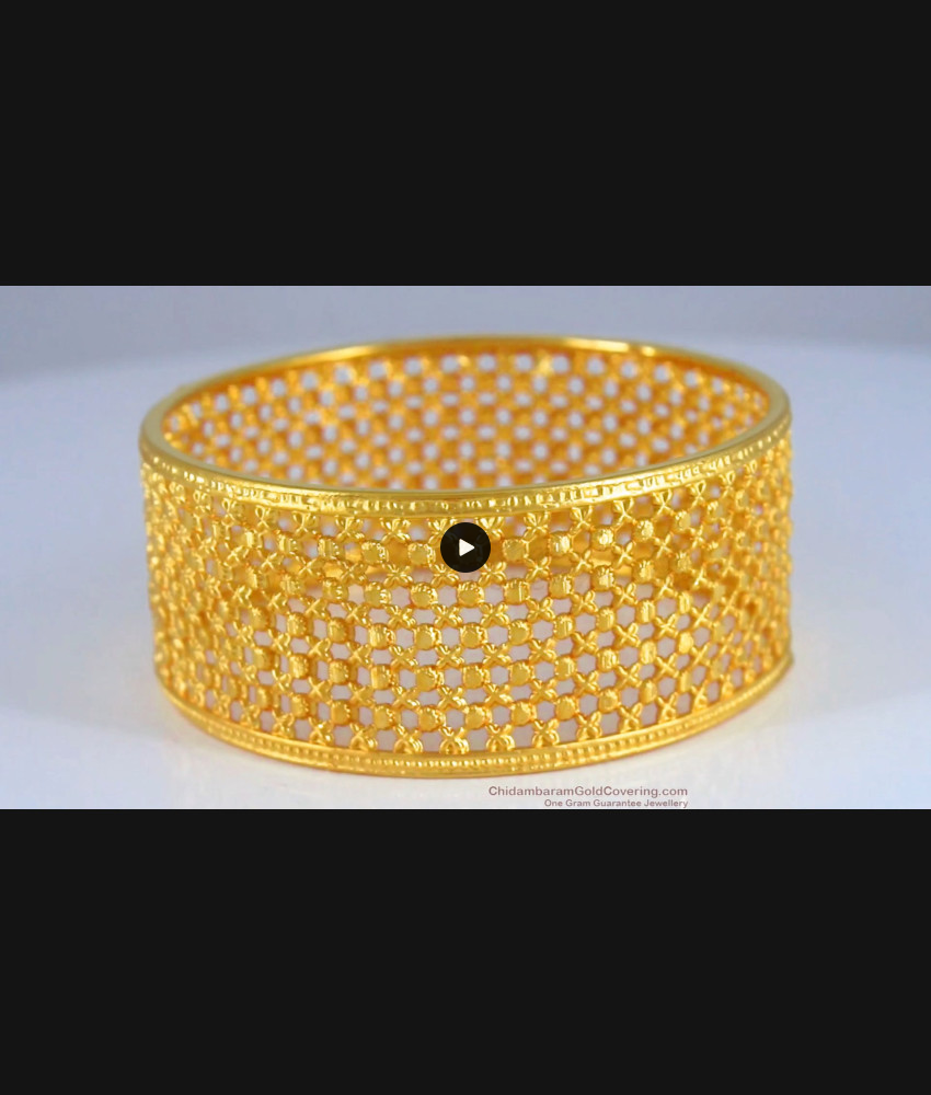 BR1992-2.8 Size Bridal Collection 2 Gram Gold Single Kada Bangle For Women