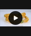 BR2020-2.4 Size One Gram Gold Bangle Leaf Design Green Emerald Collections BR2020-2.4 Size One Gram Gold Bangle Leaf Design Green Emerald Collections