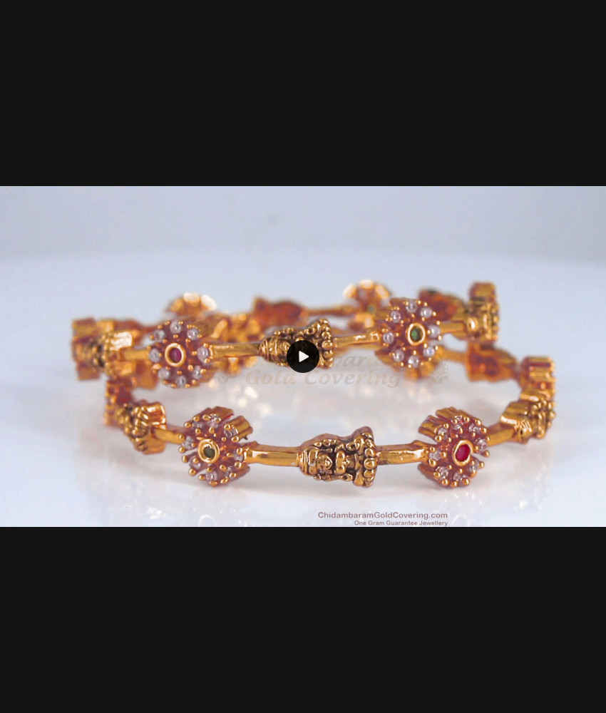 BR2026-2.8 Size Latest Antique Gold Lakshmi Bangle Collections Shop Online BR2026-2.8 Size Latest Antique Gold Lakshmi Bangle Collections Shop Online