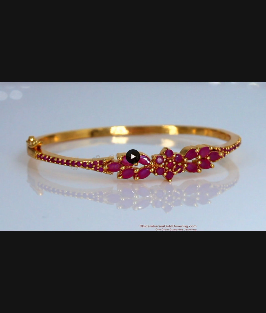 Grand Ruby Stone Open Type Bracelet Collections For Girls BRAC245