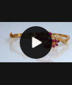 Vibrant Ruby Stone Open Type Bracelet Leaf Design Collections for Girls BRAC247 Vibrant Ruby Stone Open Type Bracelet Leaf Design Collections for Girls BRAC247