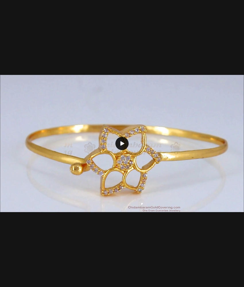 Fancy Design White Stone Gold Bracelets For Women BRAC344 Fancy Design White Stone Gold Bracelets For Women BRAC344