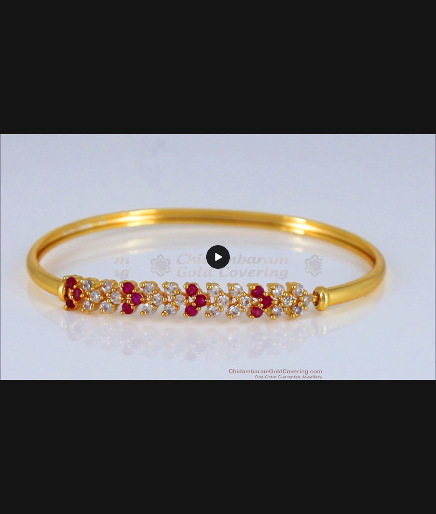 Stunning Ruby White Stone Gold Bracelets For Women BRAC348 Stunning Ruby White Stone Gold Bracelets For Women BRAC348