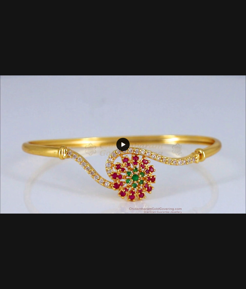 Attractive Multi Stone Ruby Stone Gold Bracelets For Party Wear BRAC353
