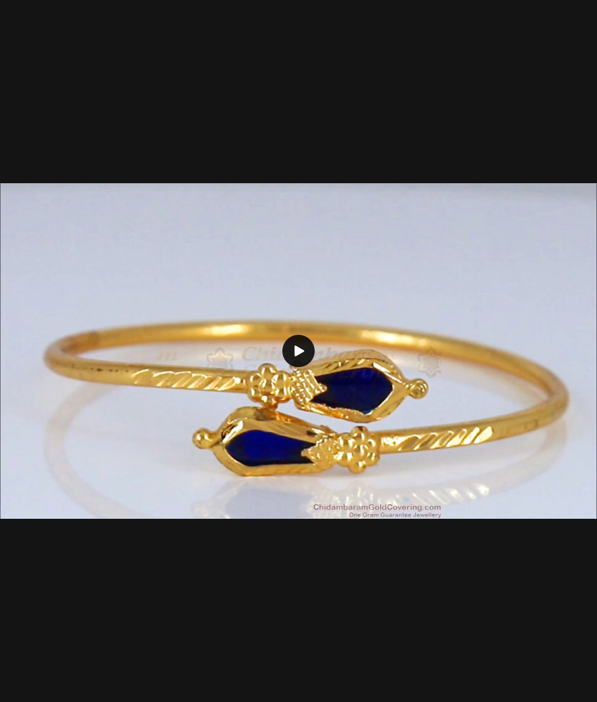 Traditional Blue Palakka Gold Bracelets For occasional Wear BRAC385 Traditional Blue Palakka Gold Bracelets For occasional Wear BRAC385