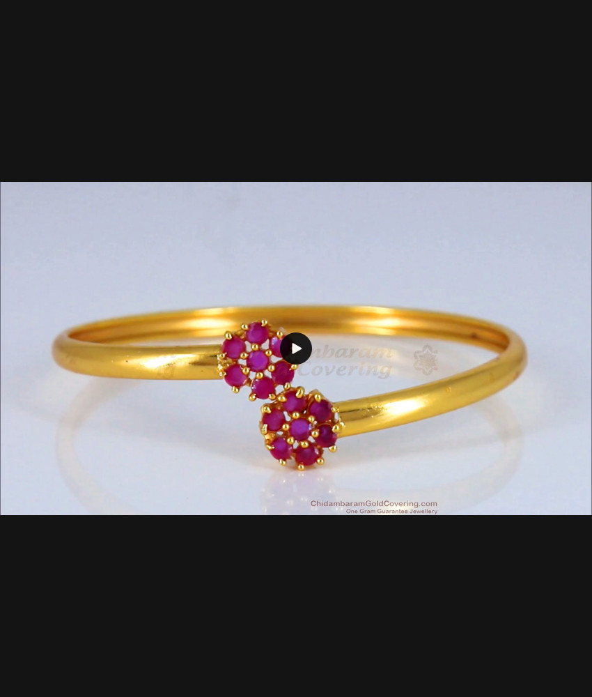 Full Ruby Stone Open Type Gold Bracelet Womens Fashions BRAC478 Full Ruby Stone Open Type Gold Bracelet Womens Fashions BRAC478