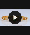 Floral White Emerald Stone Open Type Gold Bracelet BRAC485