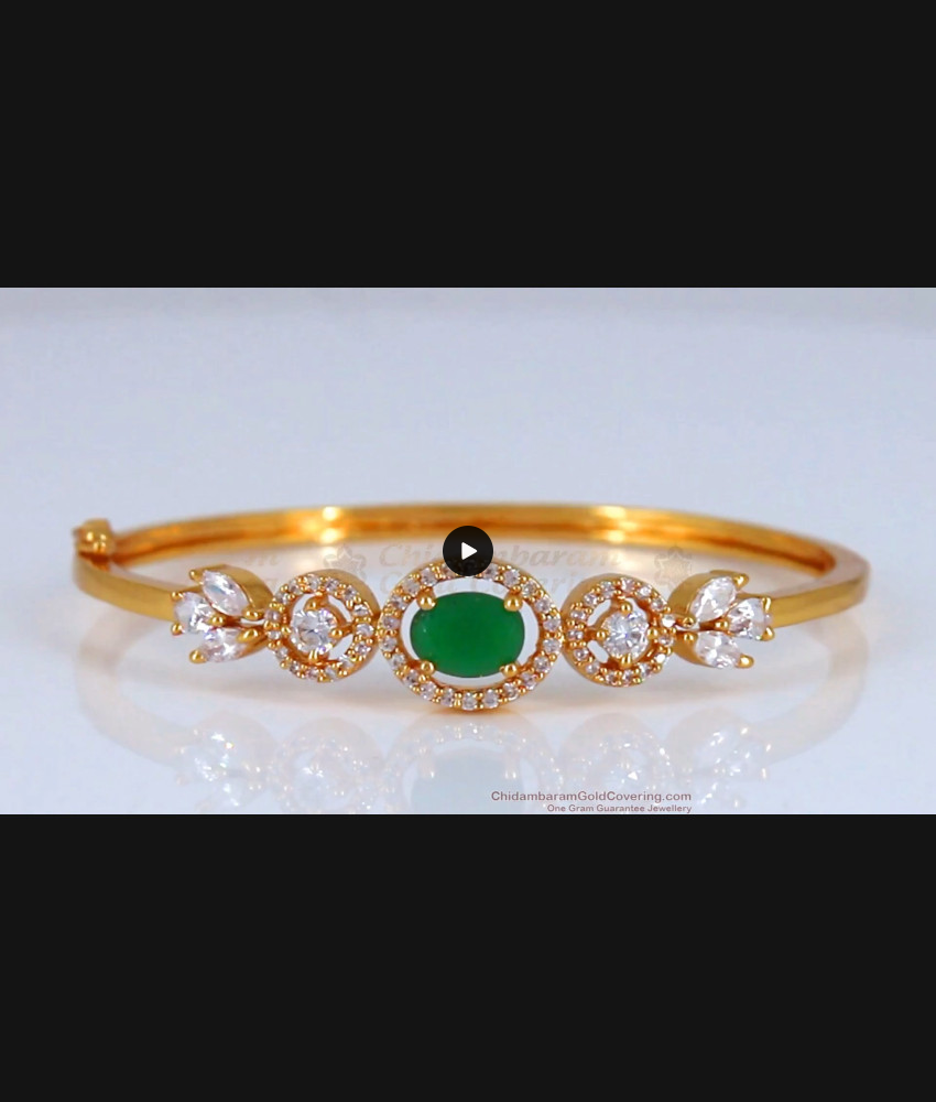 Fancy White Green Gati Stone Gold Bracelet Open Type BRAC489 Fancy White Green Gati Stone Gold Bracelet Open Type BRAC489