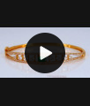 Glowing Green Gem Stone One Gram Gold Bracelet Open Type BRAC491