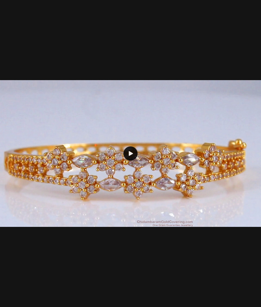 Glittering White Stone Imitation Gold Bracelet Shop Online BRAC579
