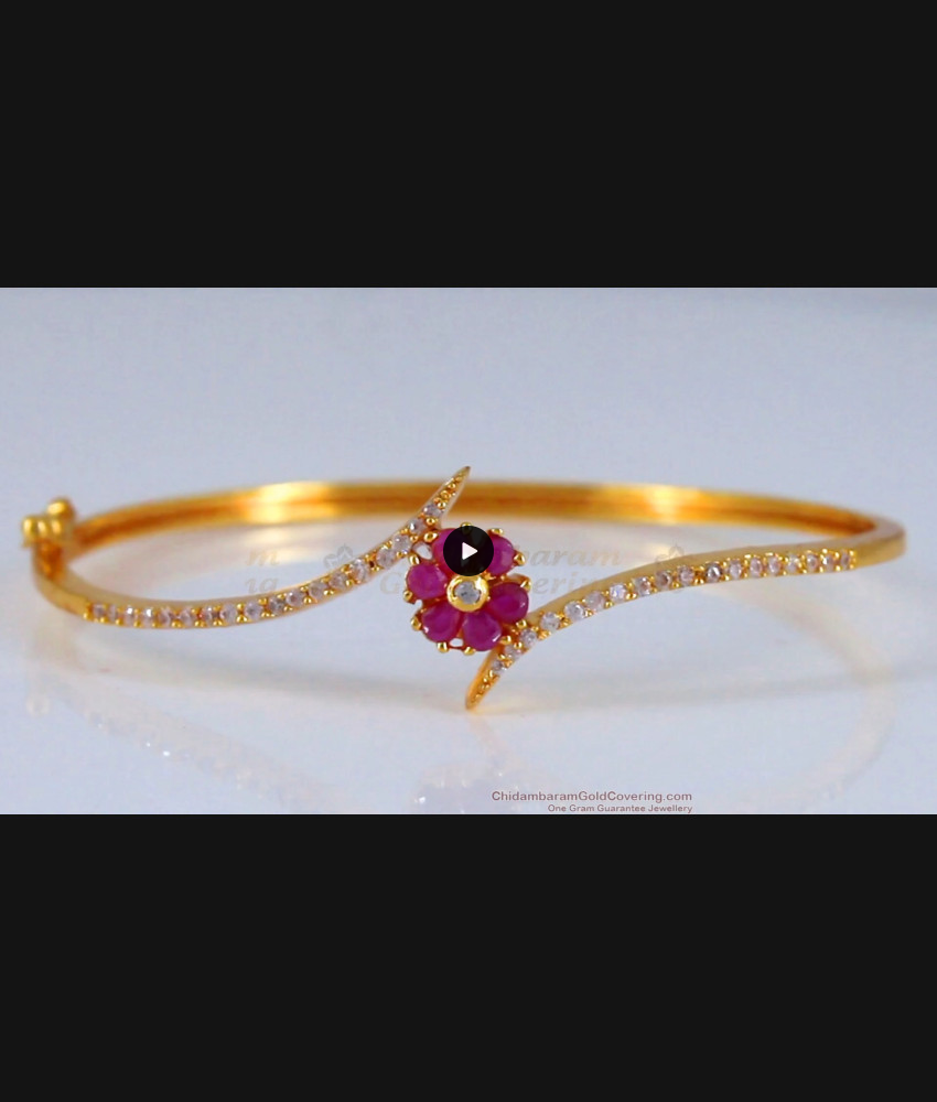 Stylish One Gram Gold Bracelet Curved Pattern BRAC632