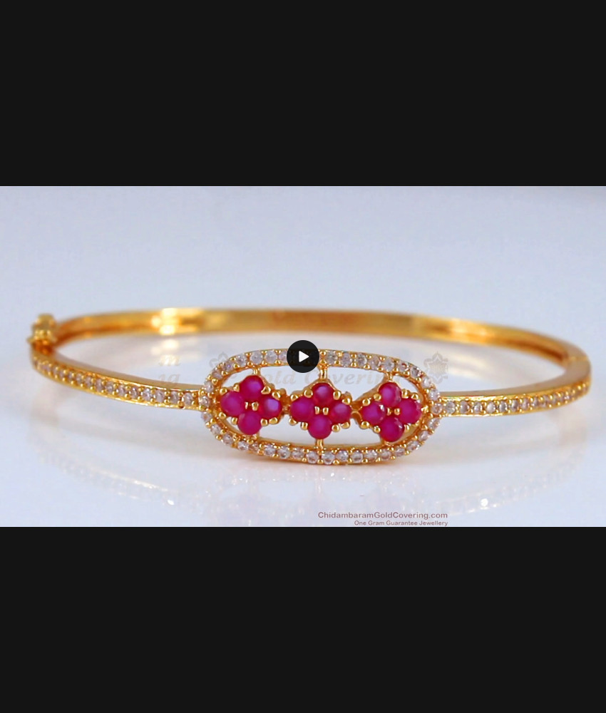 One Gram Gold Bracelet Party Wear Ruby Stone BRAC634 One Gram Gold Bracelet Party Wear Ruby Stone BRAC634