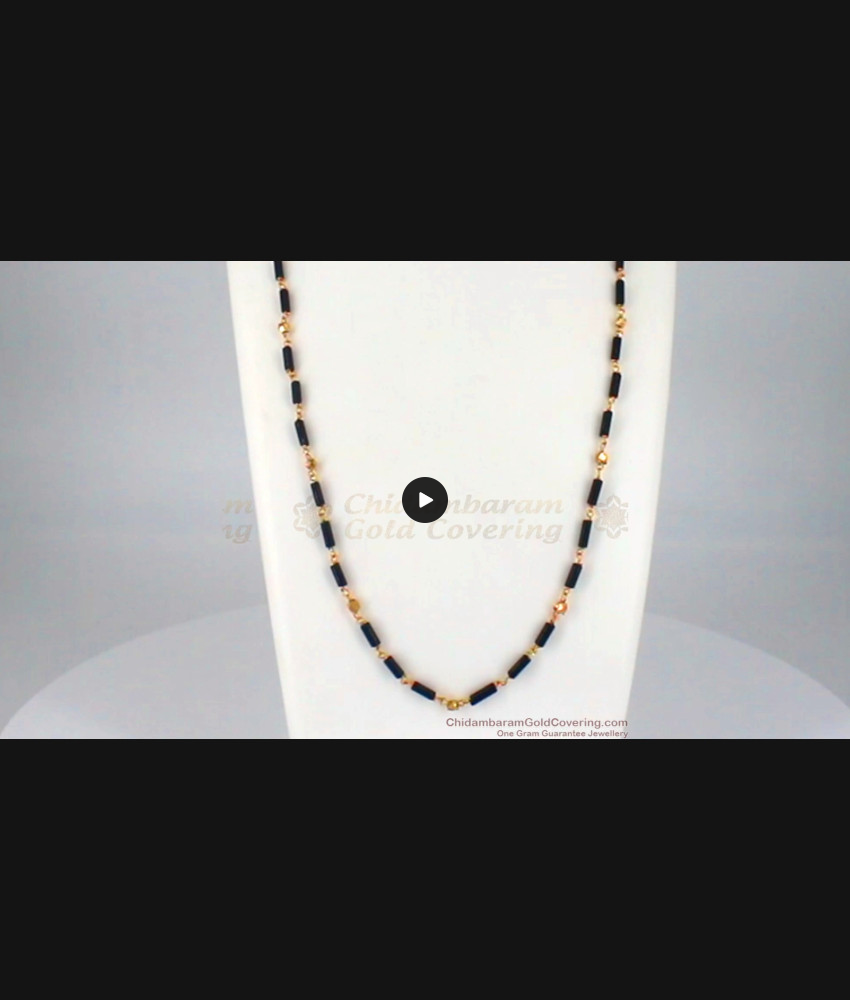 CKMN75 - Black Crystal Design Gold Beads Daily Wear Chain Collections CKMN75 - Black Crystal Design Gold Beads Daily Wear Chain Collections