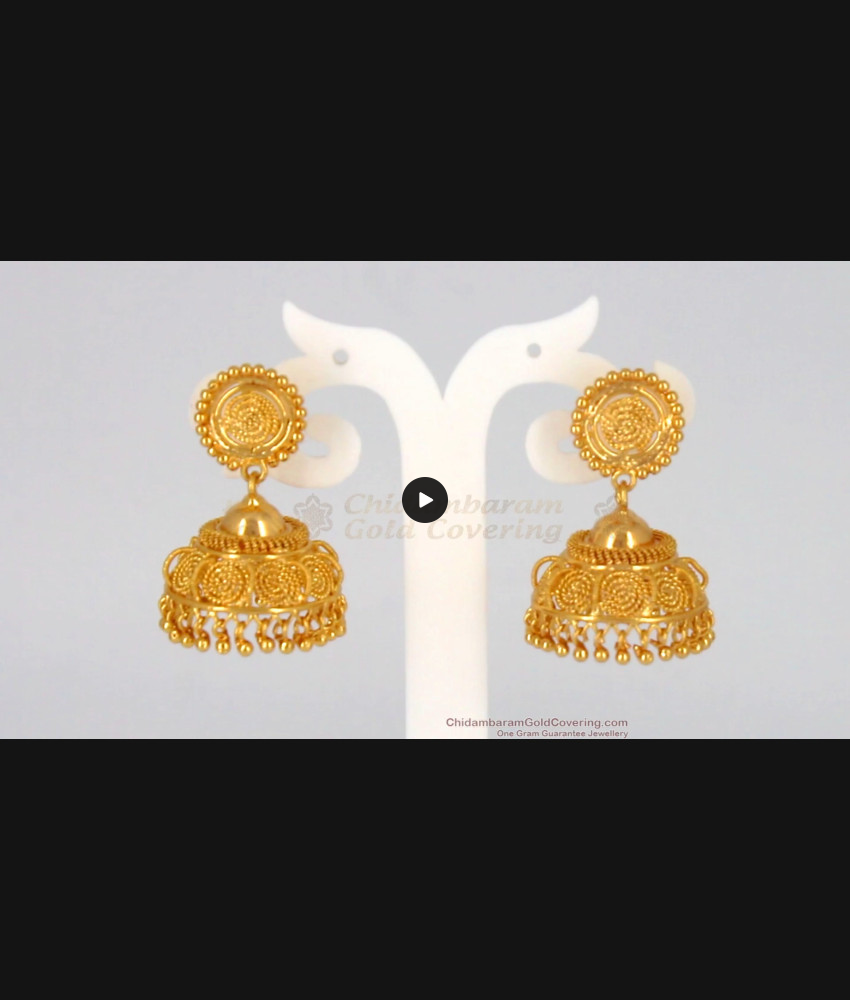 Umbrella Design gold Jimmiki Type Earrings For Bridal Wear ER2193 Umbrella Design gold Jimmiki Type Earrings For Bridal Wear ER2193