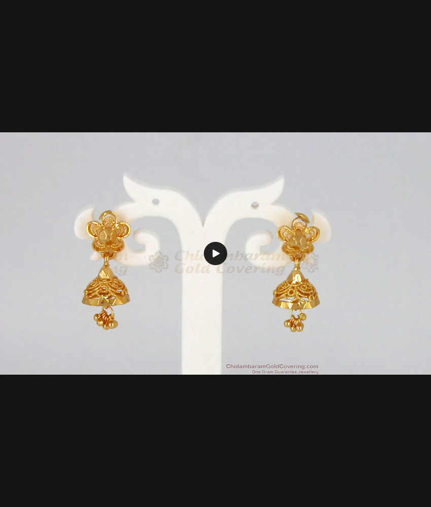 Simple And Stunning Design One Gram Gold Jhumka Earrings ER2195 Simple And Stunning Design One Gram Gold Jhumka Earrings ER2195