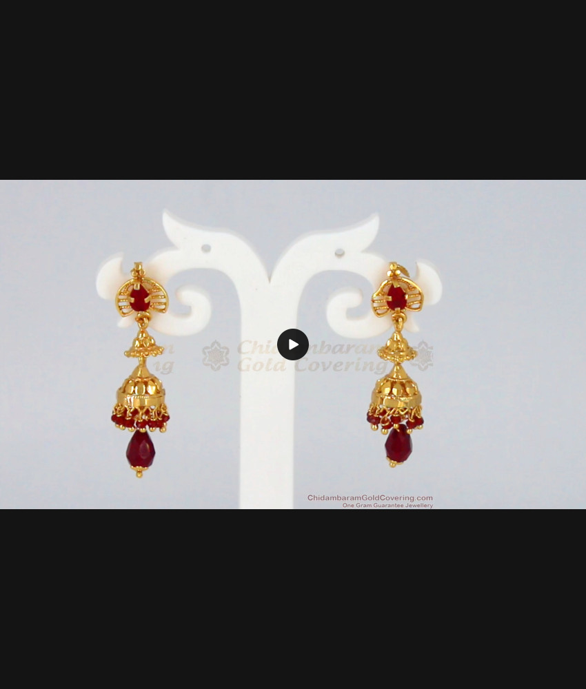 Ravishing AD Red Stone Double Layer Jimmiki Type Earrings ER2197 Ravishing AD Red Stone Double Layer Jimmiki Type Earrings ER2197