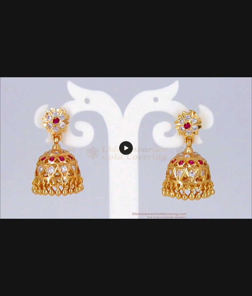 Gold Jimiki Design Impon Earrings For Wedding Wear ER2221 Gold Jimiki Design Impon Earrings For Wedding Wear ER2221