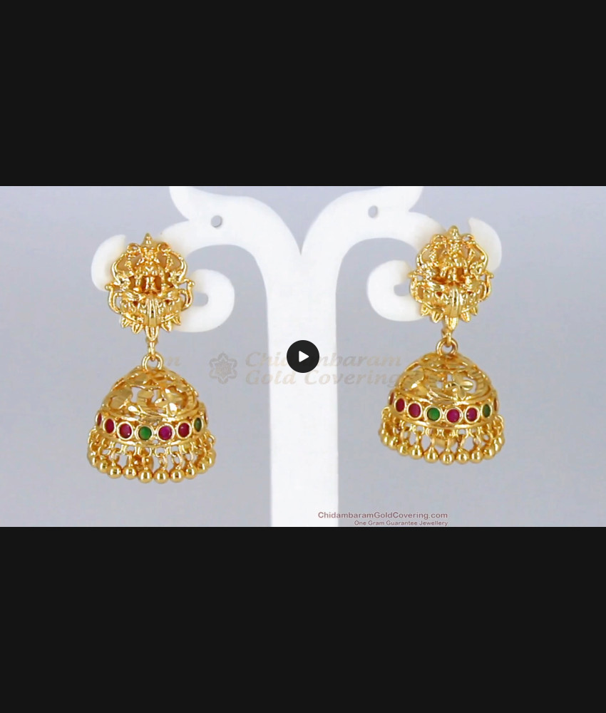 Traditional Lakshmi Design Big Jhumkas For Party Wear ER2314 Traditional Lakshmi Design Big Jhumkas For Party Wear ER2314