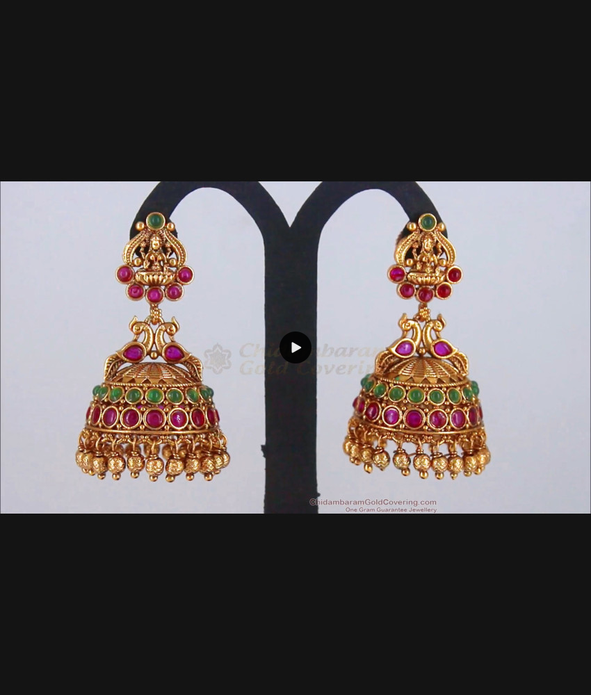 Premium Peacock Lakshmi Original Antique Jimiki Earrings ER2728 Premium Peacock Lakshmi Original Antique Jimiki Earrings ER2728