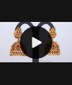 Premium Matt Finish Antique Jimiki Earrings With Ruby Stone ER2730 Premium Matt Finish Antique Jimiki Earrings With Ruby Stone ER2730