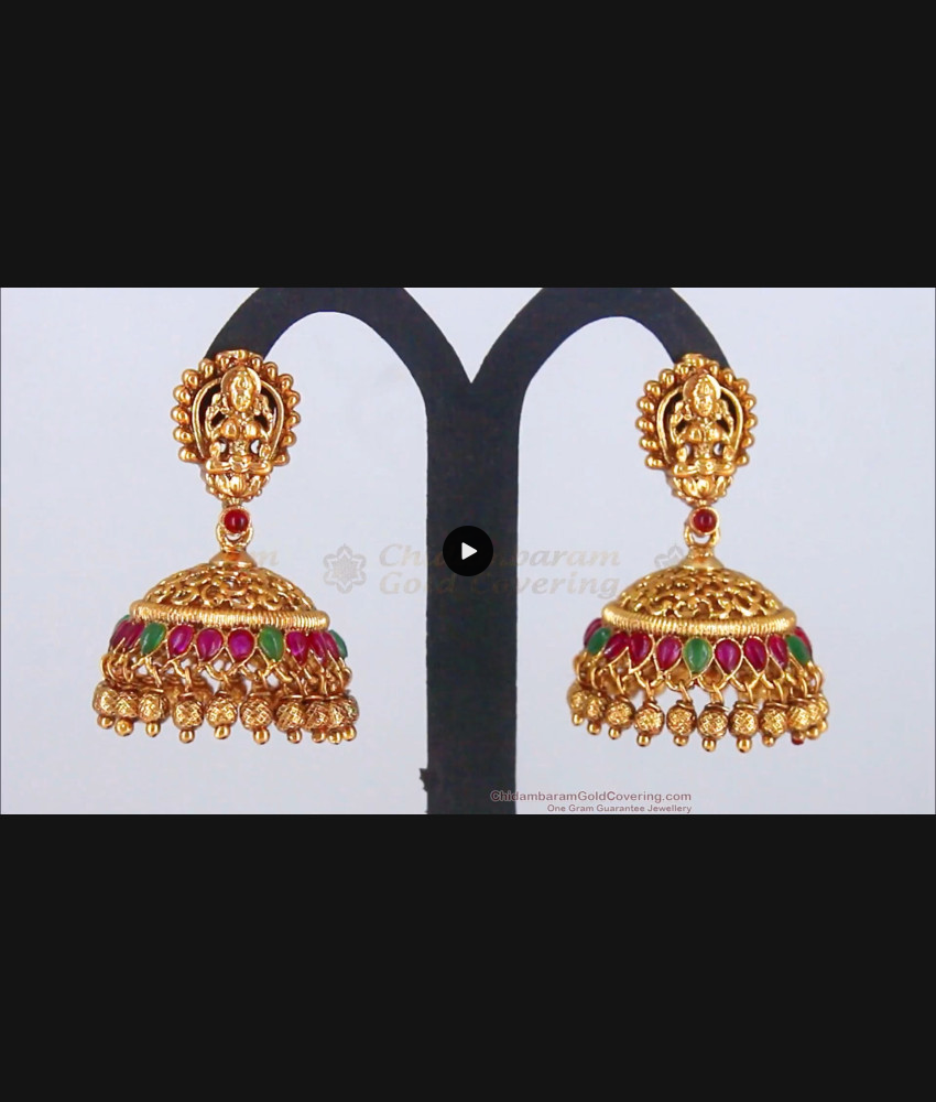 Premium Lakshmi Design Antique Jhumki Earrings ER2733 Premium Lakshmi Design Antique Jhumki Earrings ER2733