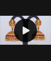 Latest Lakshmi Model Ruby Stone Antique Jimiki Earrings ER2734 Latest Lakshmi Model Ruby Stone Antique Jimiki Earrings ER2734
