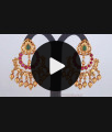 Temple Jewellery Kemp Stone Antique Gold Plated Traditional Designs ER2851