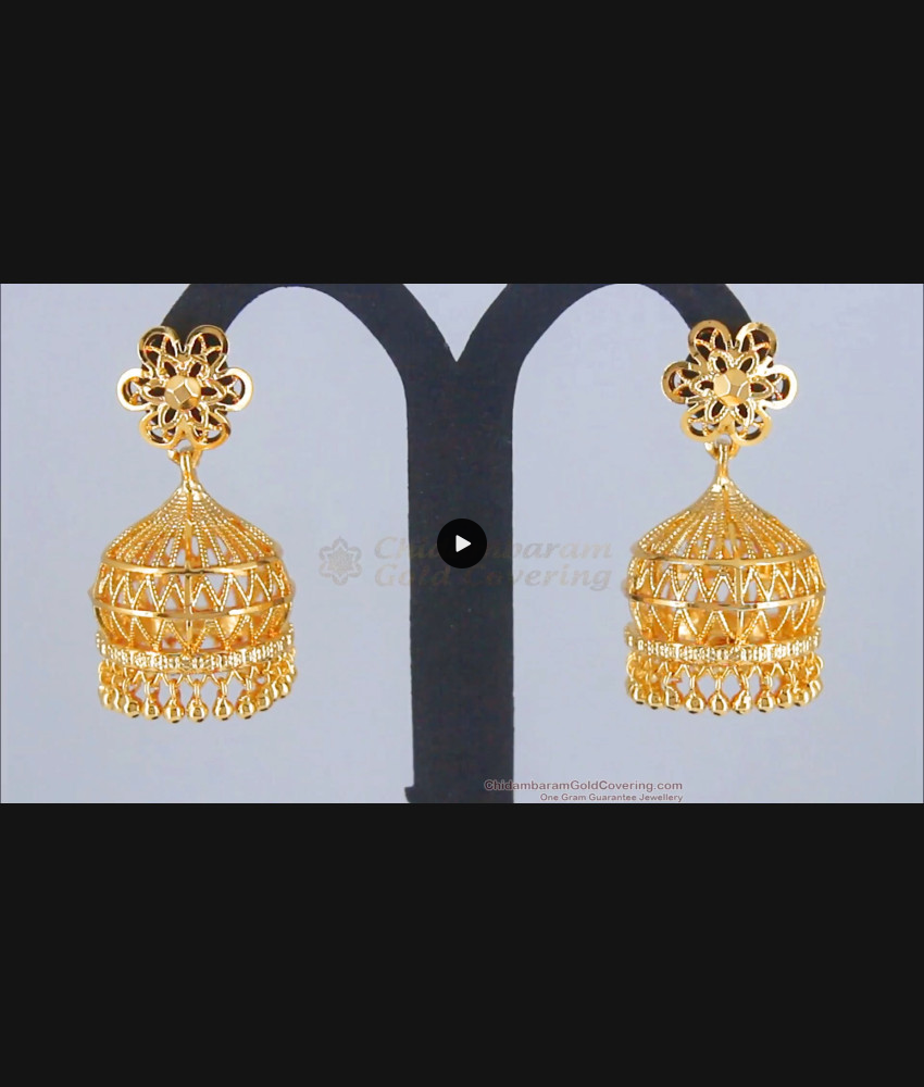 Trendy One Gram Gold Jhumkas Earring Bridal Wear ER3275 Trendy One Gram Gold Jhumkas Earring Bridal Wear ER3275