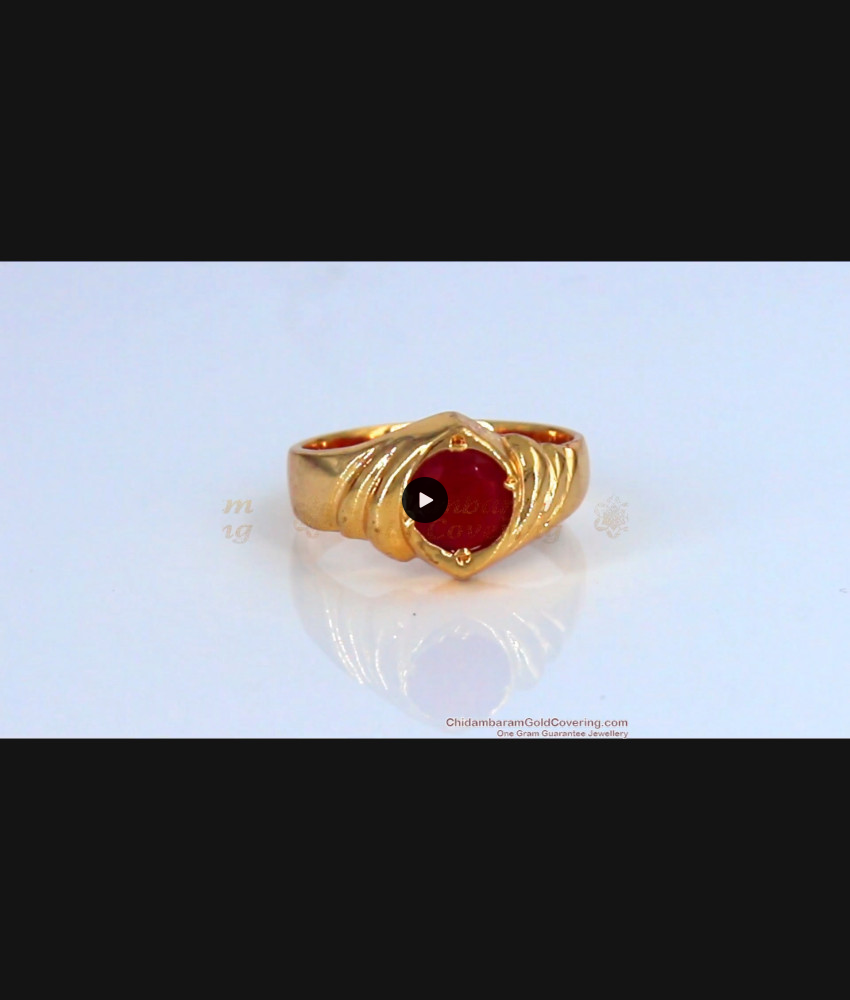 AD Red Stone Original Impon Finger Rings For Men Daily Wear FR1073 AD Red Stone Original Impon Finger Rings For Men Daily Wear FR1073