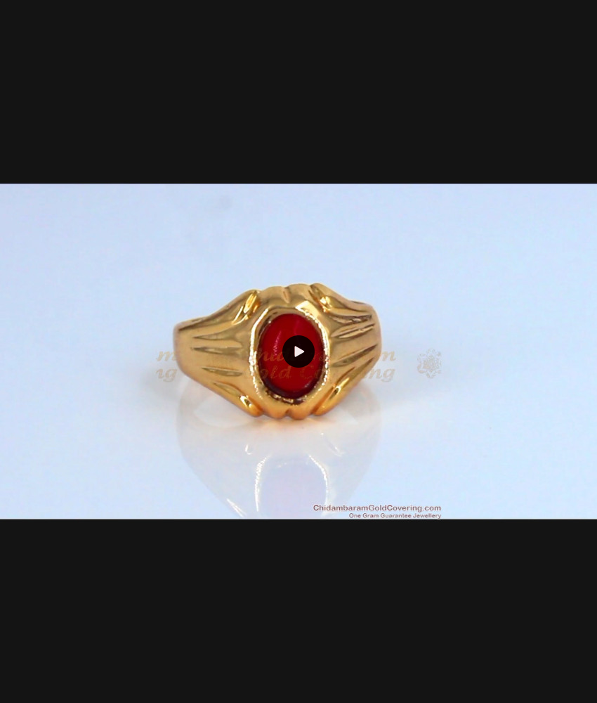 Fast Moving Pavala Stone Original Impon Finger Rings For Men Daily Wear FR1077