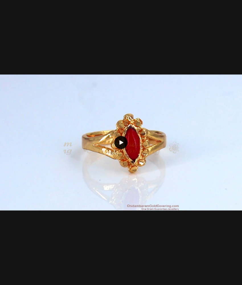 Traditional Coral Stone Original Impon Finger Rings For Women Daily Wear FR1093 Traditional Coral Stone Original Impon Finger Rings For Women Daily Wear FR1093