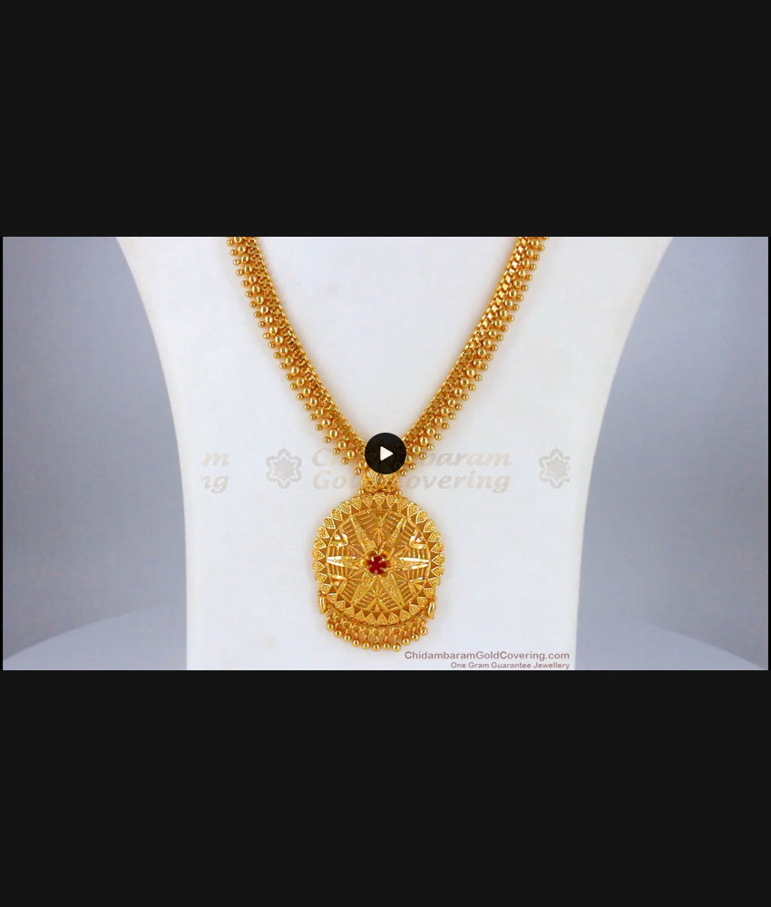 Beautiful Ruby Stone Dollar One Gram Gold Haram Collections HR1874 Beautiful Ruby Stone Dollar One Gram Gold Haram Collections HR1874