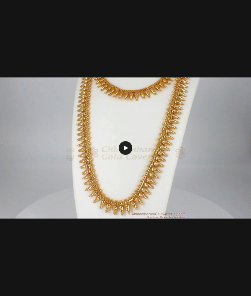 Latest Wedding Collection Gold Haaram And Necklace Combo HR1738 Latest Wedding Collection Gold Haaram And Necklace Combo HR1738