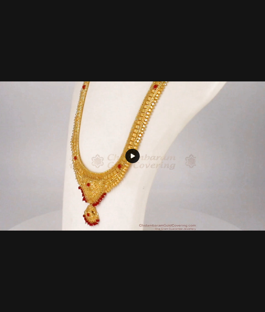 Karnataka Coral Gold Haaram New Arrival Forming Pattern With Earring Combo Set HR1783 Karnataka Coral Gold Haaram New Arrival Forming Pattern With Earring Combo Set HR1783
