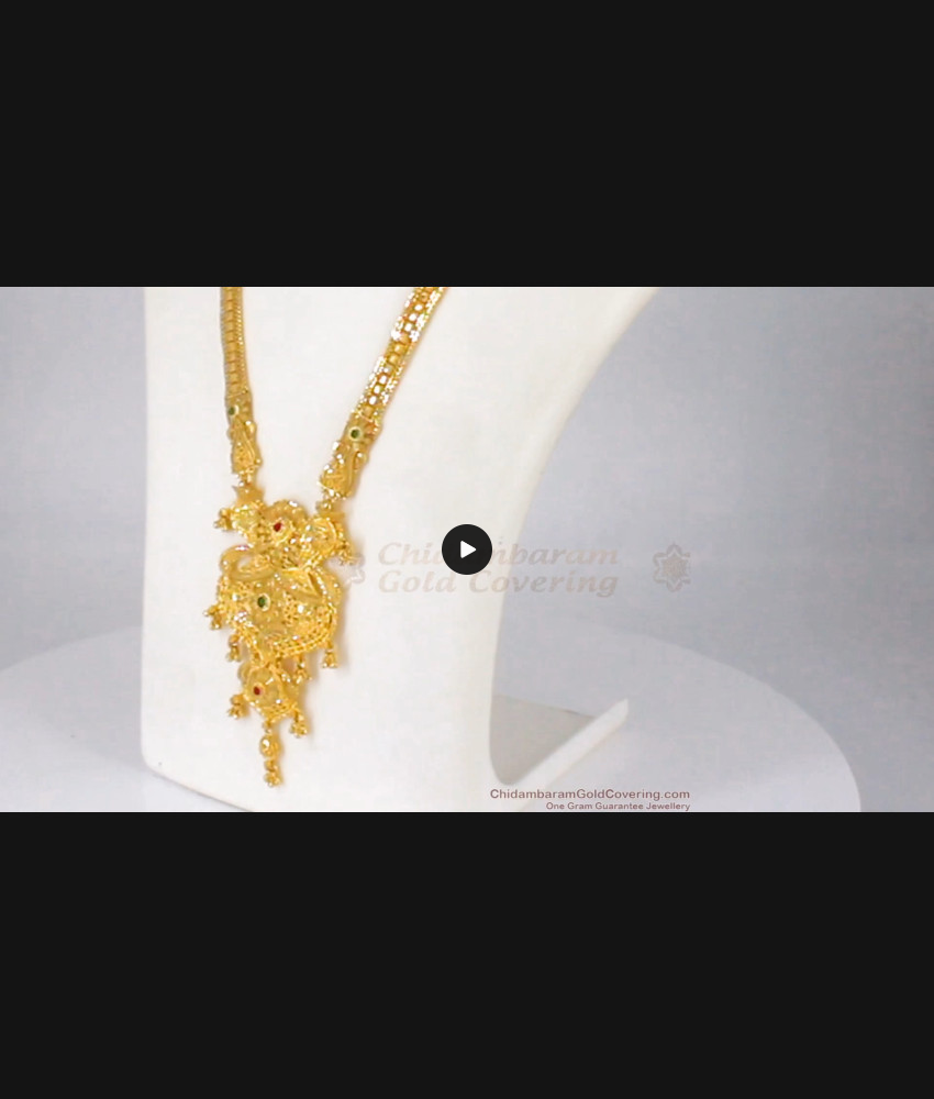 Bridal Collections Gold Haaram Forming Designs Gold Plated Jewelry HR1687 Bridal Collections Gold Haaram Forming Designs Gold Plated Jewelry HR1687