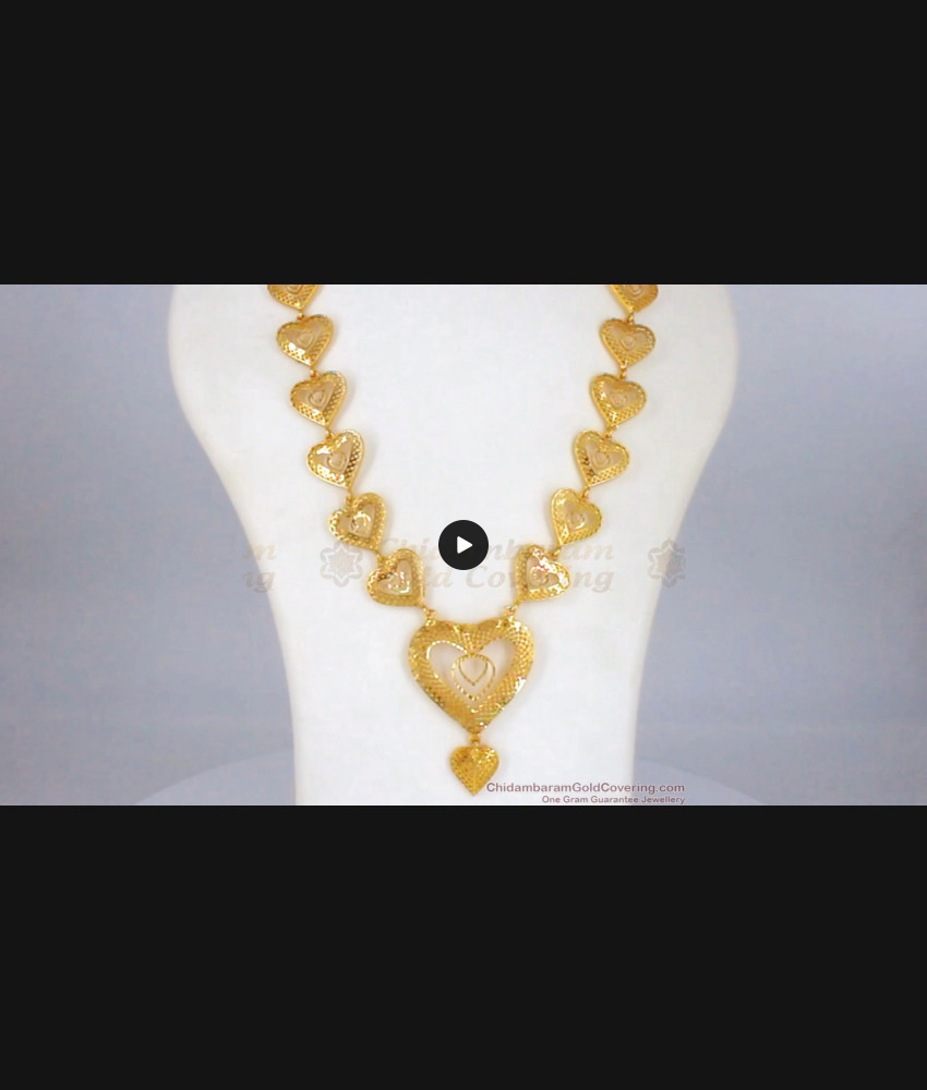 Beautiful Heart Design Pattern Light Weight Gold Haram HR1819 Beautiful Heart Design Pattern Light Weight Gold Haram HR1819