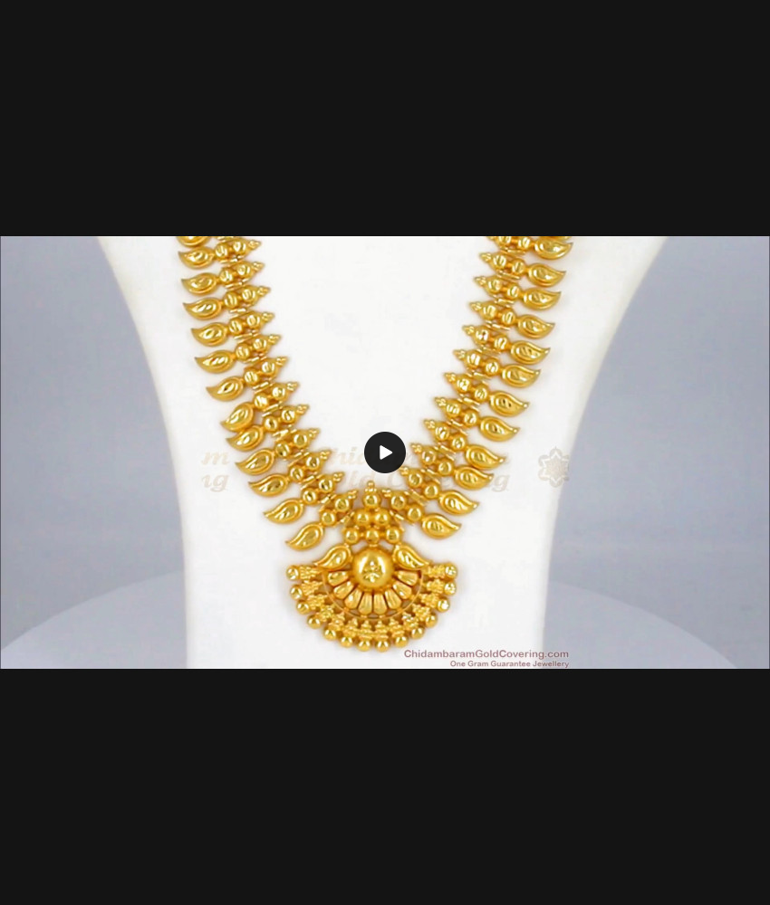 Stunning Mango Design Kerala Gold Haram Bridal Collections HR1833 Stunning Mango Design Kerala Gold Haram Bridal Collections HR1833