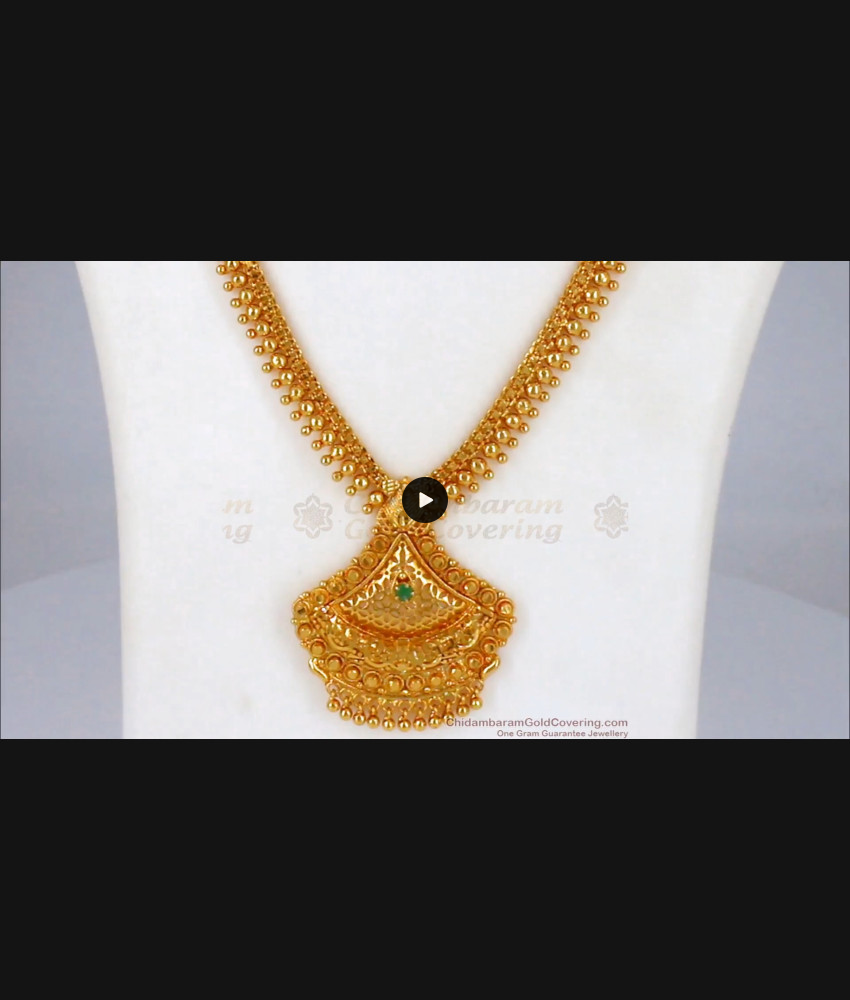 Handcrafted Design One Gram Gold Haram Bridal Jewelry HR1849 Handcrafted Design One Gram Gold Haram Bridal Jewelry HR1849
