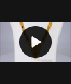 Forming Design Gold Black Beads Three Line Mangalsutra Long Thali Chain HR1858 Forming Design Gold Black Beads Three Line Mangalsutra Long Thali Chain HR1858