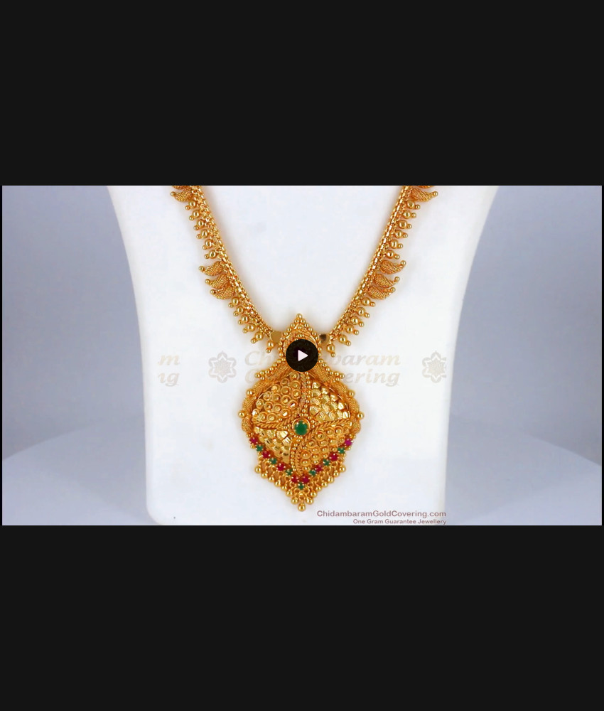 New Arrival Multi Stone Gold Haram For Party Wear HR1911 New Arrival Multi Stone Gold Haram For Party Wear HR1911