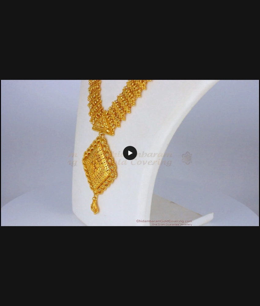 Trending Gold Haram Designs Bridal Set with Earrings HR1933 Trending Gold Haram Designs Bridal Set with Earrings HR1933